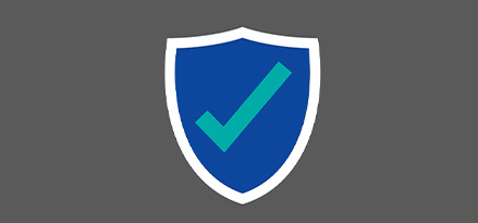 Blue tick shield icon